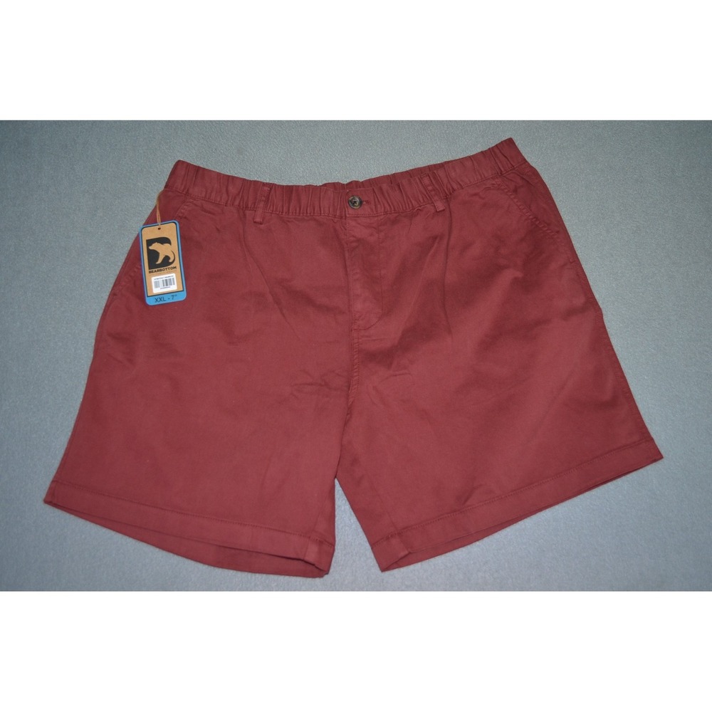 Bear Bottom Shorts Mens 2XL -7 Inch Stretch Burgundy New